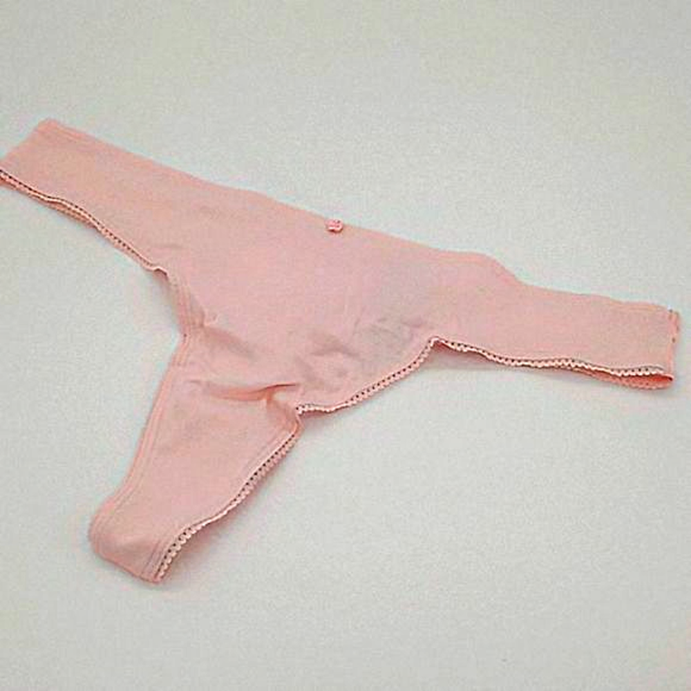 Victoria's Secret Cotton Thong Lace Back Panty Purest Pink XL